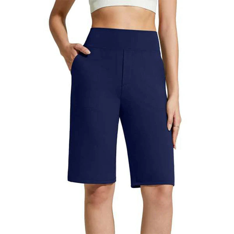 Women's High-Waisted Knee-Length Shorts