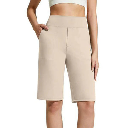 Women's High-Waisted Knee-Length Shorts