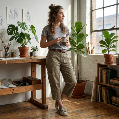Women's Cargo Capri Pants with Utility Pockets
