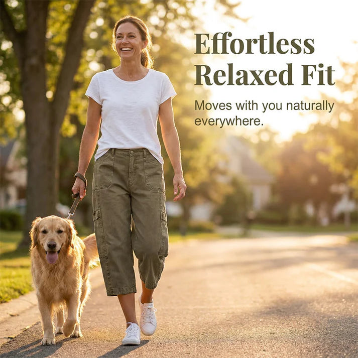 Women's Cargo Capri Pants with Utility Pockets