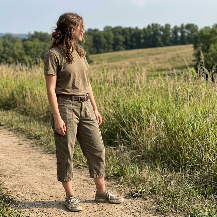 Women's Cargo Capri Pants with Utility Pockets