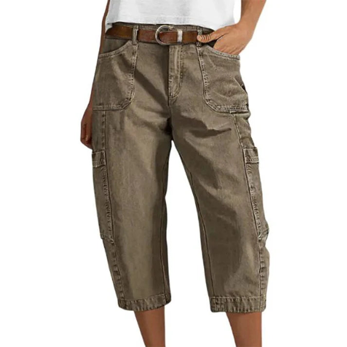 Women's Cargo Capri Pants with Utility Pockets