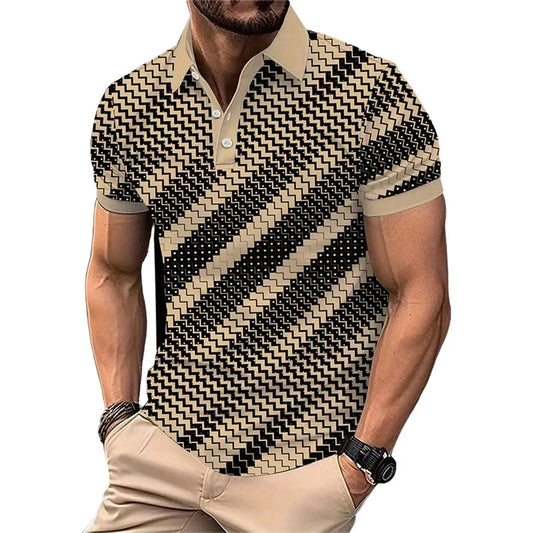 Men's Geometric Pattern Polo Shirt