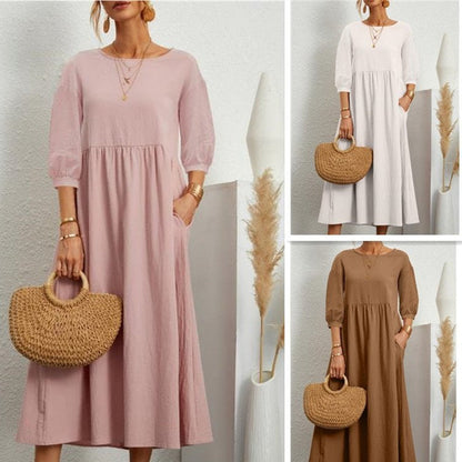 Women's Gathered Waist Casual Dress