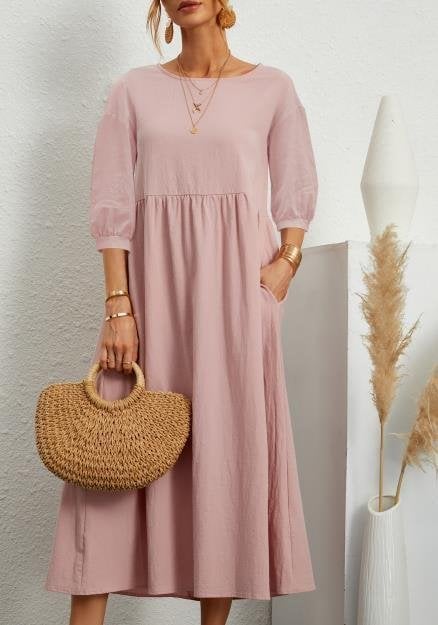 Women's Gathered Waist Casual Dress