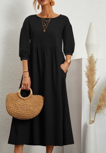 Women's Gathered Waist Casual Dress