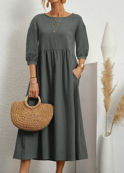 Women's Gathered Waist Casual Dress