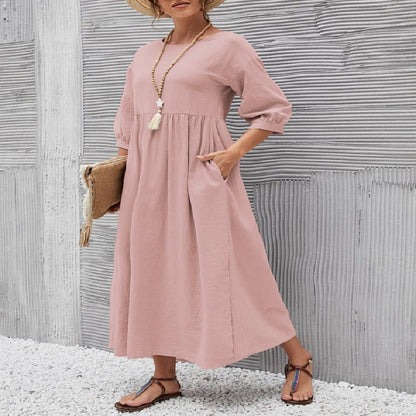 Women's Gathered Waist Casual Dress