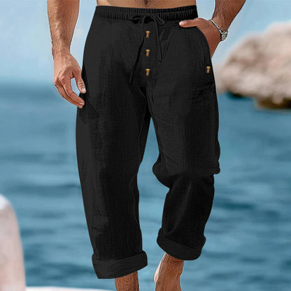 Men's Drawstring Casual Linen Pants