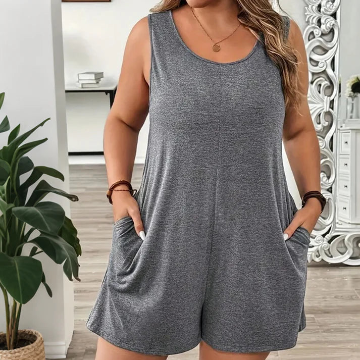 Women's Sleeveless Pocket Romper