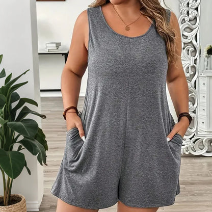 Women's Sleeveless Pocket Romper
