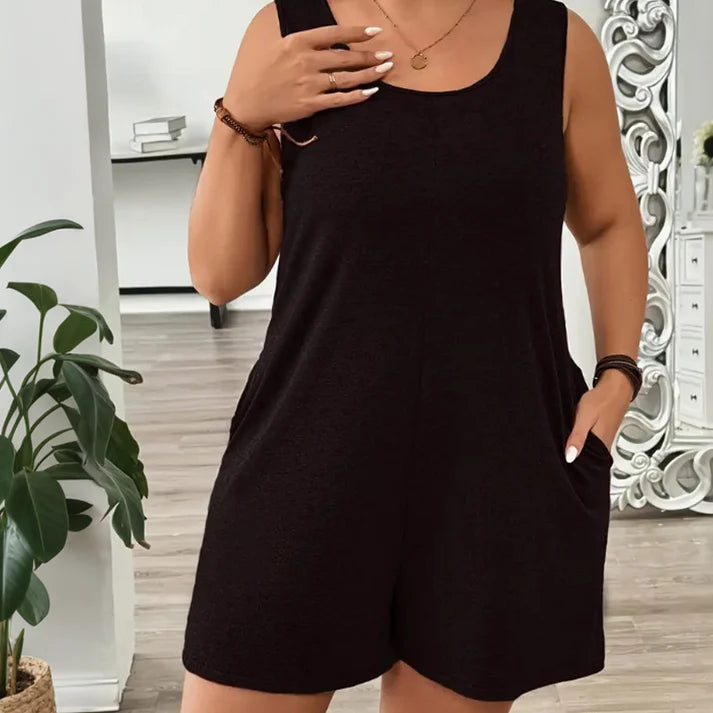 Women's Sleeveless Pocket Romper