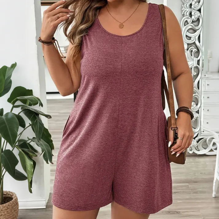 Women's Sleeveless Pocket Romper