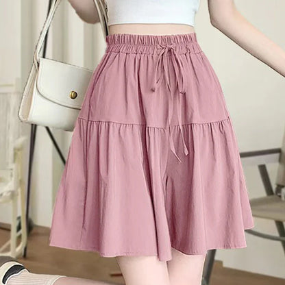 Women's High-Waisted Wide Leg Culotte Shorts