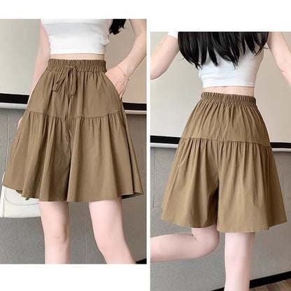 Women's High-Waisted Wide Leg Culotte Shorts