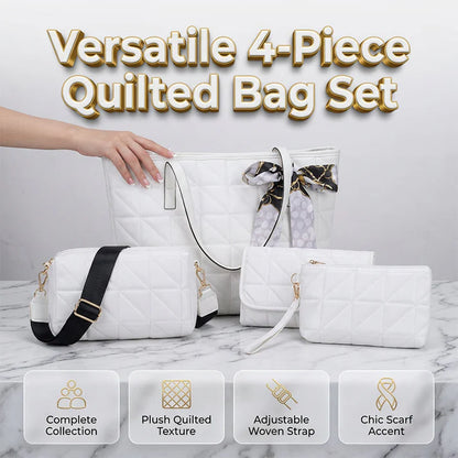 Women's Quilted 4-Piece Handbag Set