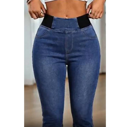 Women's High-Waisted Denim Capri Leggings