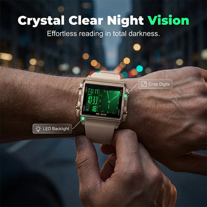 Unisex Transparent Case Dual Display Watch