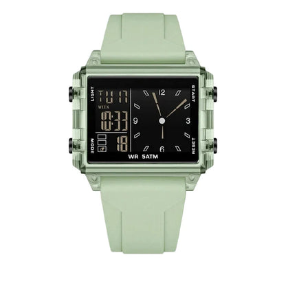 Unisex Transparent Case Dual Display Watch
