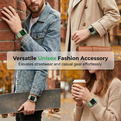 Unisex Transparent Case Dual Display Watch
