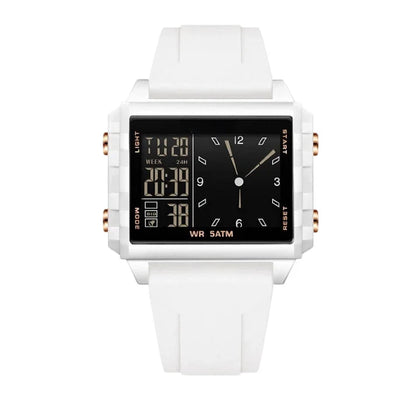 Unisex Transparent Case Dual Display Watch