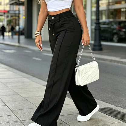 Women's High-Waisted Straight Leg Pants