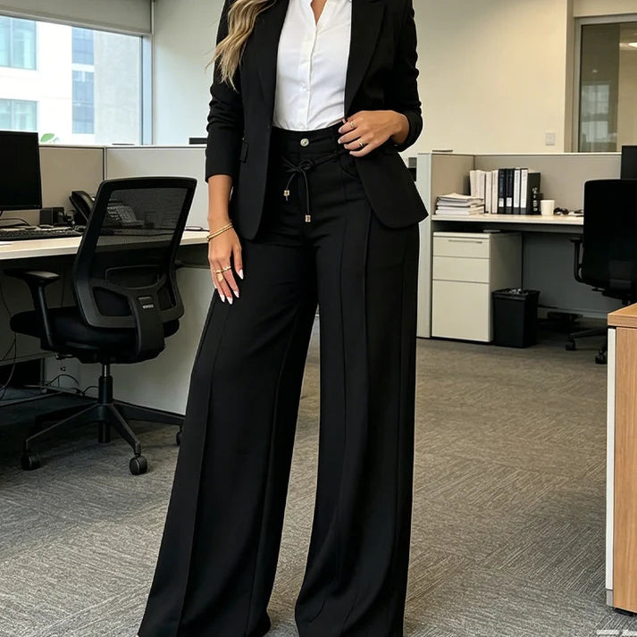 Women's High-Waisted Straight Leg Pants