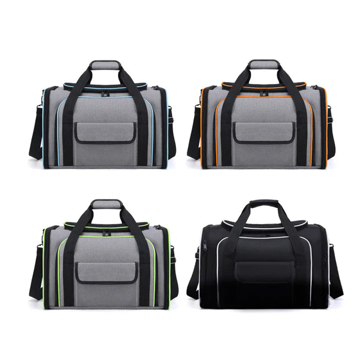Pet Carrier Bag with Shoulder Strap and Multiple Storage Pockets