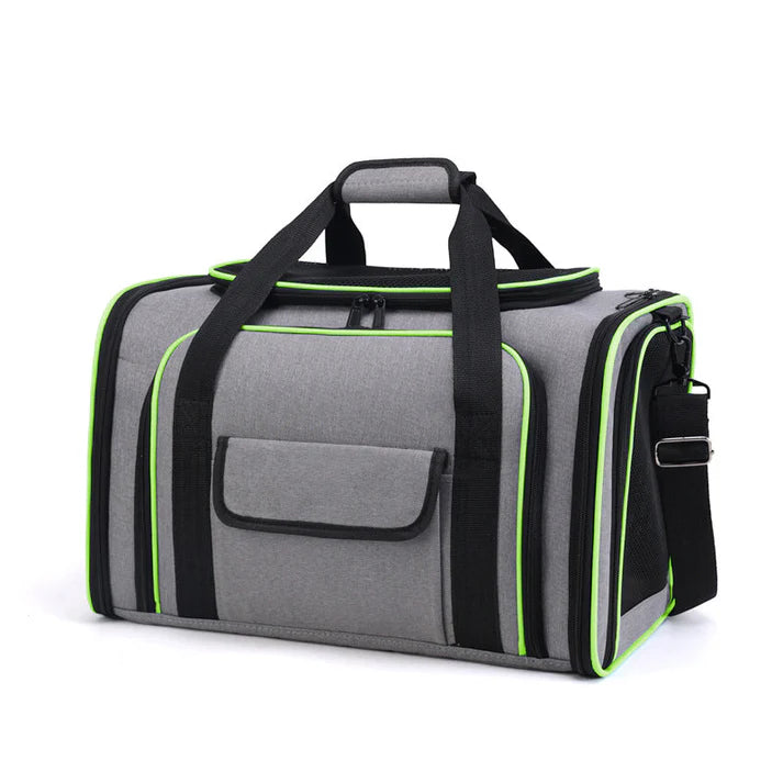 Pet Carrier Bag with Shoulder Strap and Multiple Storage Pockets