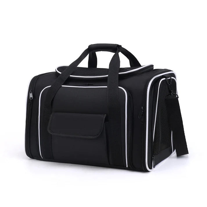 Pet Carrier Bag with Shoulder Strap and Multiple Storage Pockets