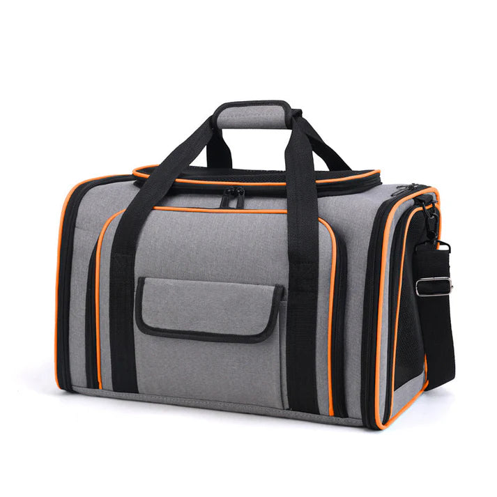 Pet Carrier Bag with Shoulder Strap and Multiple Storage Pockets