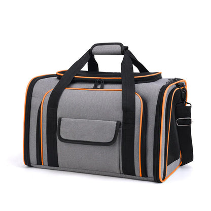 Pet Carrier Bag with Shoulder Strap and Multiple Storage Pockets