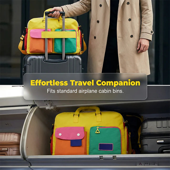 Color Block Overnight Travel Bag