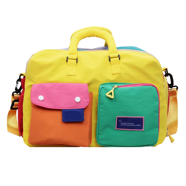 Color Block Overnight Travel Bag