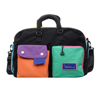 Color Block Overnight Travel Bag