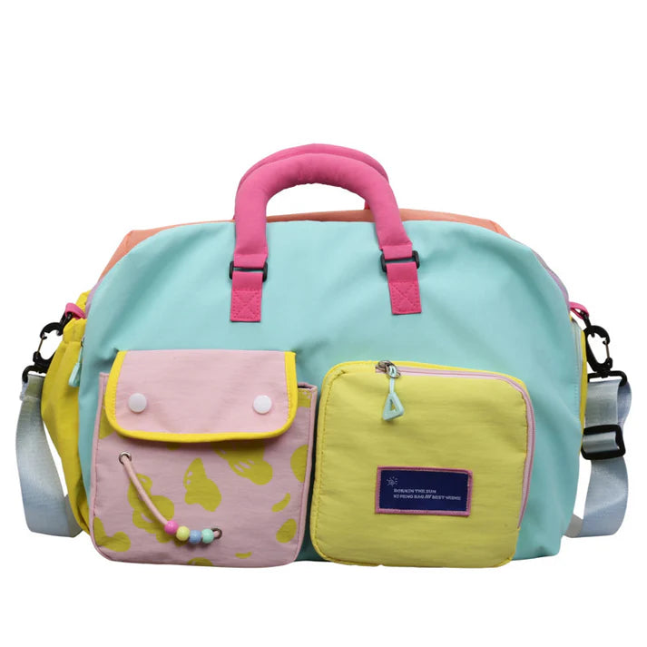 Color Block Overnight Travel Bag