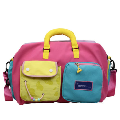 Color Block Overnight Travel Bag
