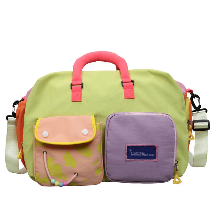 Color Block Overnight Travel Bag