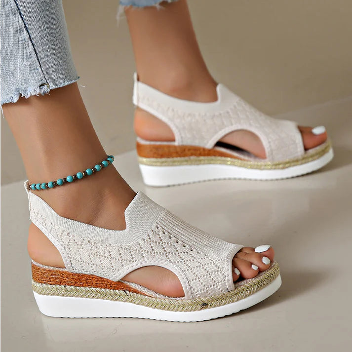 Women's Breathable Knit Platform Sandals