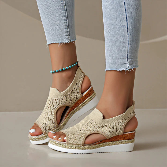 Women's Breathable Knit Platform Sandals