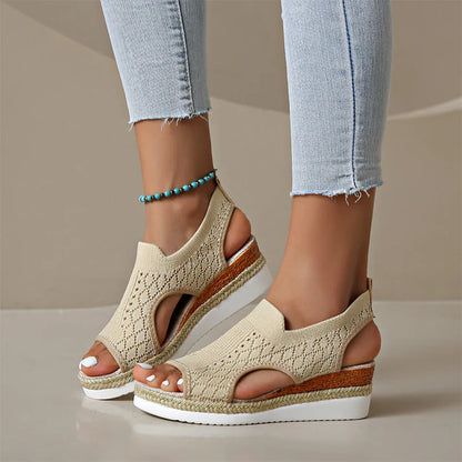 Women's Breathable Knit Platform Sandals