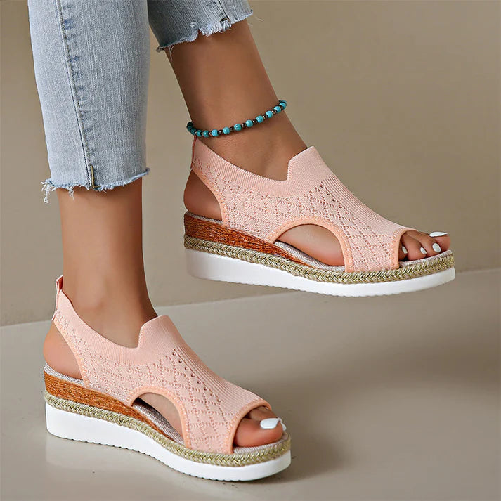 Women's Breathable Knit Platform Sandals