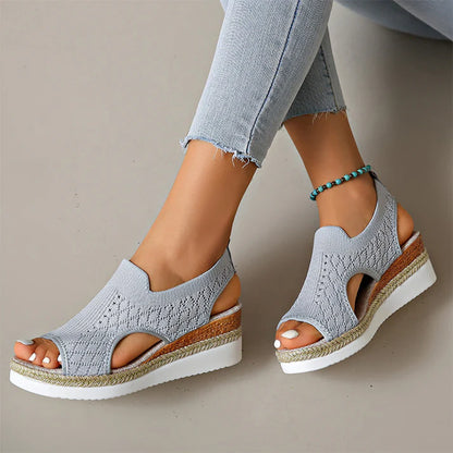 Women's Breathable Knit Platform Sandals