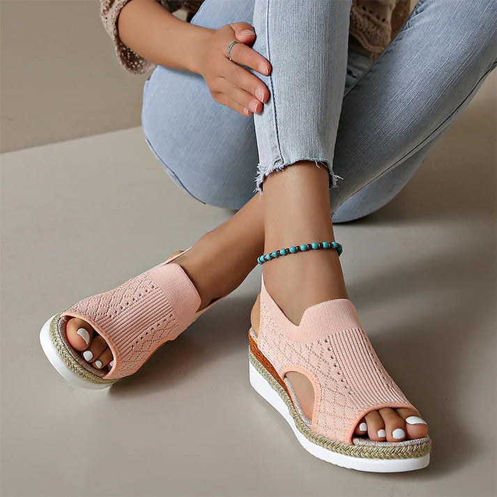 Women's Breathable Knit Platform Sandals