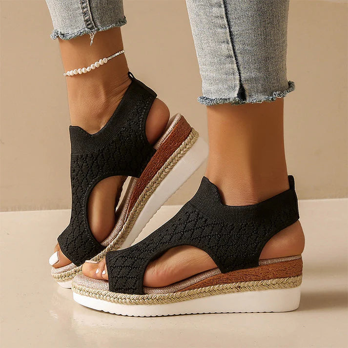 Women's Breathable Knit Platform Sandals