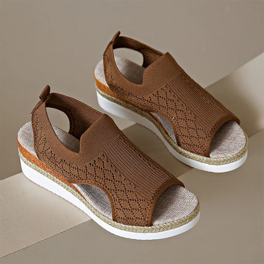 Women's Breathable Knit Platform Sandals