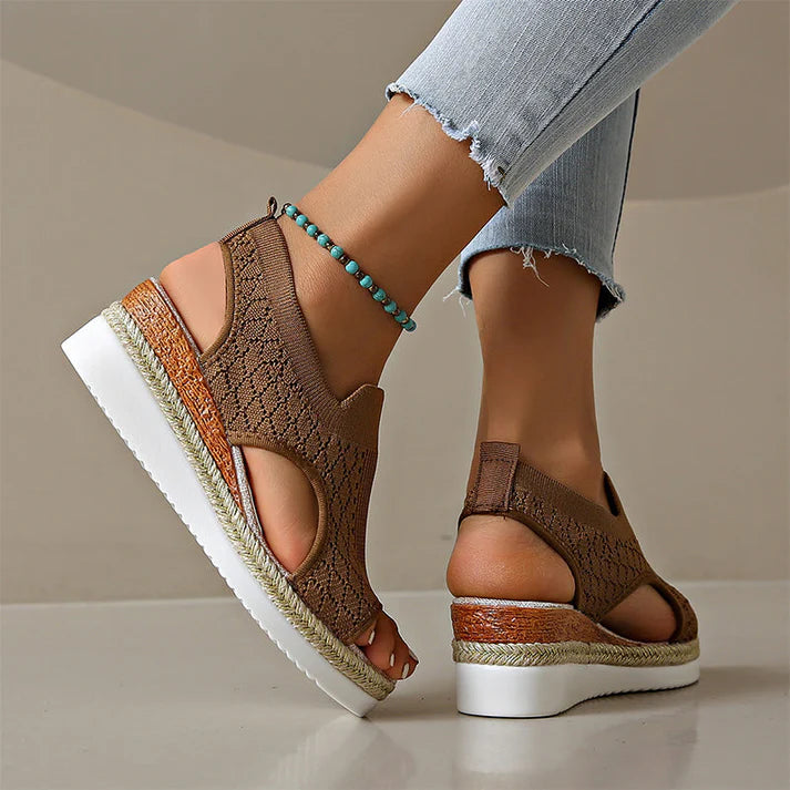 Women's Breathable Knit Platform Sandals