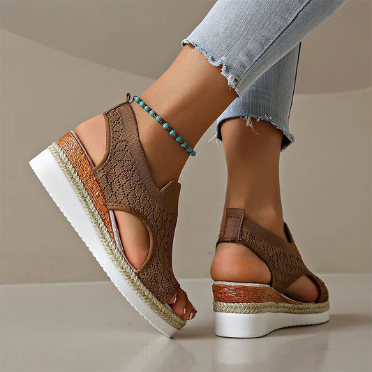Women's Breathable Knit Platform Sandals