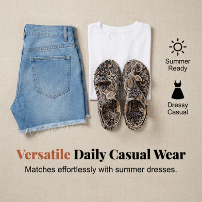 Women's Printed Cutout Flat Sandals