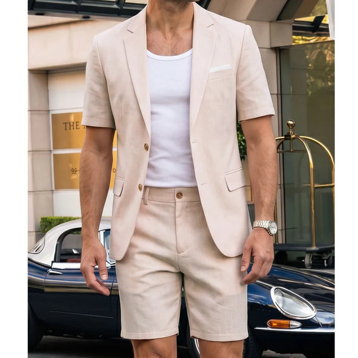 Men's Short Sleeve Blazer & Shorts Set